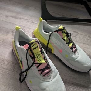 Nike Air Max White and Neon Sneakers
